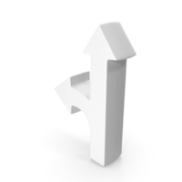 White Straight & Turn Road Arrow PNG & PSD Images
