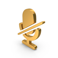 Mute Symbol Gold PNG & PSD Images