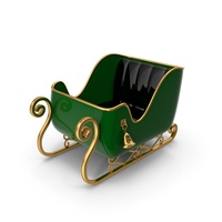 Green Christmas Sleigh PNG & PSD Images
