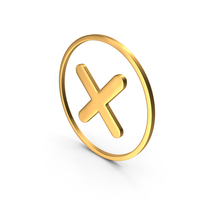 Gold Round Cross Symbol PNG & PSD Images