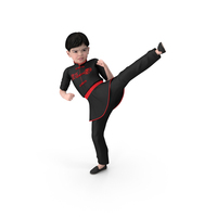 Asian Child Boy Kung Fu Kick PNG & PSD Images