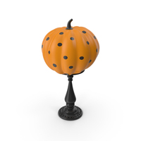 Orange Painted Pumpkin With Polka Dots PNG & PSD Images