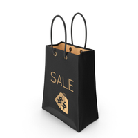 Black & Gold Sale Shopping Bag PNG & PSD Images