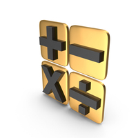 MATH OPERATORS ICON GOLD PNG & PSD Images