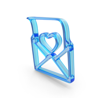 Blue Glass Love Letter Symbol PNG & PSD Images