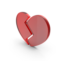 Red Glass Broken Heart Symbol PNG & PSD Images