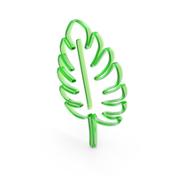 Green Glass Leaf Outline Symbol PNG & PSD Images