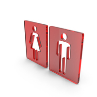 Red Glass Male & Female Toilet Symbol PNG & PSD Images