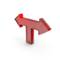 Red Glass Two Sides Road Arrow Symbol PNG & PSD Images