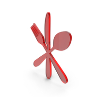 Red Glass Cutlery Symbol PNG & PSD Images