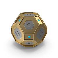 Sci Fi Sphere Gold With Light PNG & PSD Images