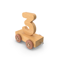 Wooden Train Number 3 PNG & PSD Images