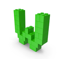 Green Toy Bricks Letter W PNG & PSD Images