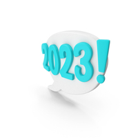 White & Blue 2023 Comic Design Speech Bubble Symbol PNG & PSD Images