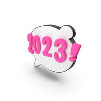 White & Pink 2023 Comic Design Speech Bubble Symbol PNG & PSD Images