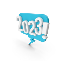 Blue & White 2023 Comic Design Speech Bubble Symbol PNG & PSD Images