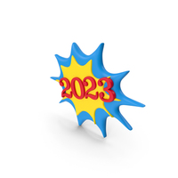 Vibrant 2023 Comic Design Symbol PNG & PSD Images