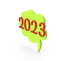 Green & Red 2023 Comic Design Speech Bubble Symbol PNG & PSD Images