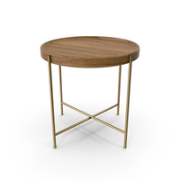 Metal And Wood Round Coffee Table PNG & PSD Images