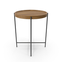 Metal And Wood Round Coffee Table PNG & PSD Images