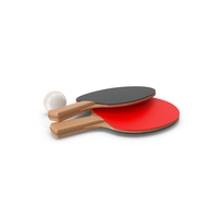 Ping-Pong Or Table Tennis Paddles And Ball PNG & PSD Images