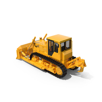 Bulldozer With Black Tracks PNG & PSD Images