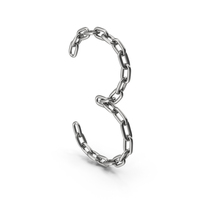 Silver Chain Number Three PNG & PSD Images