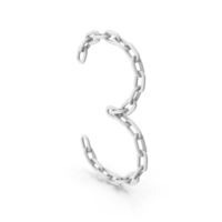 White Chain Number Three PNG & PSD Images