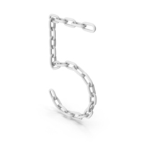White Chain Number Five PNG & PSD Images