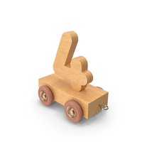 Wooden Train Number 4 PNG & PSD Images