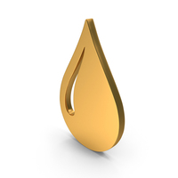 Gold Water Drop Symbol PNG & PSD Images