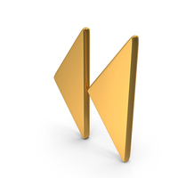 Gold Rewind Button Symbol PNG & PSD Images