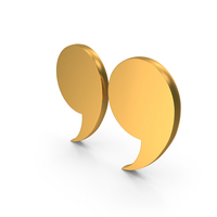 Gold Inverted Commas Symbol PNG & PSD Images