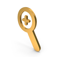 Gold Magnifying Glass Zoom Symbol PNG & PSD Images