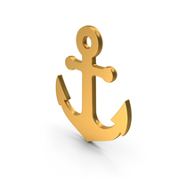 Gold Anchor Symbol PNG & PSD Images