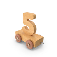 Wooden Train Number 5 PNG & PSD Images
