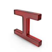 Japanese Katakana E (YE) Red Glass PNG & PSD Images