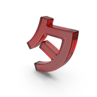 Japanese Katakana TA Red Glass PNG & PSD Images