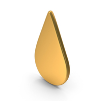 Water Drop Symbol Gold PNG & PSD Images