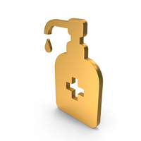 Gold Hand Sanitizer Bottle Symbol PNG & PSD Images