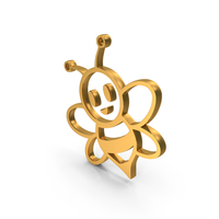 Gold Cute Butterfly Symbol PNG & PSD Images