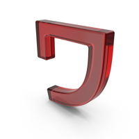 Japanese Katakana WA Red Glass PNG & PSD Images