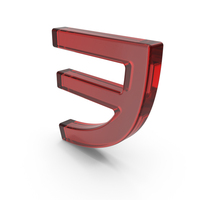 Red Glass Japanese Katakana O (WO) PNG & PSD Images