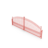 Red Painted Iron Gate PNG & PSD Images