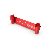 Merry Christmas Red Scroll Banner PNG & PSD Images