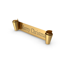 Merry Christmas Gold Banner PNG & PSD Images