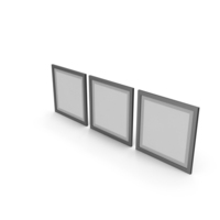 Picture Frames Set Of Three Black PNG & PSD Images
