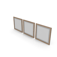 Picture Frames Set Of Three Wood PNG & PSD Images
