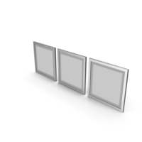 Set Of Three Silver Picture Frames PNG & PSD Images