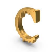 Slime Melt Halloween Alphabets C Gold PNG & PSD Images